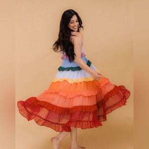 STORIA - color me pretty ruffle rainbow dress